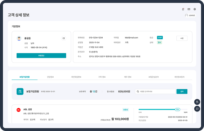 고객 현황 상세 정보